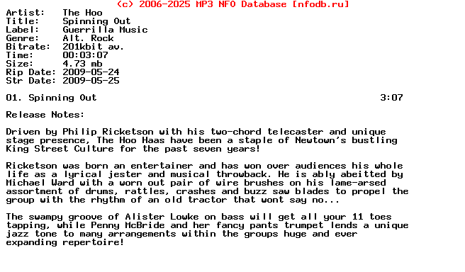 The_Hoo-Spinning_Out-(PROMO_CDS)-2009-Dv8