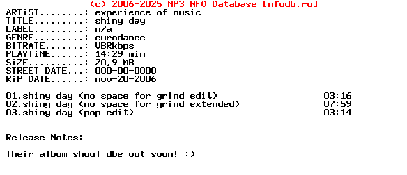 Experience_Of_Music-Shiny_Day-CDM-2006