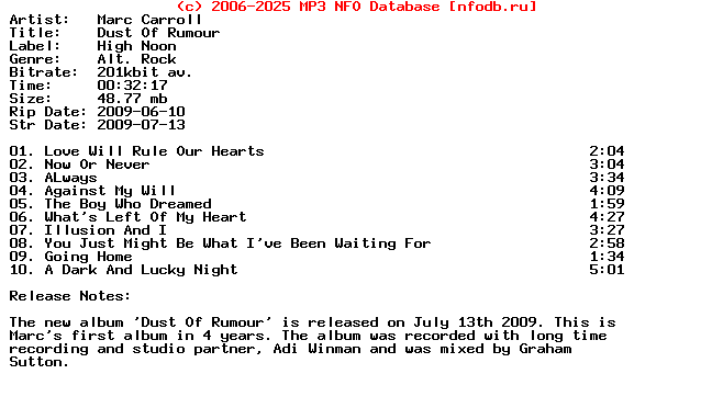 Marc_Carroll-Dust_Of_Rumour-(ADVANCE)-2009