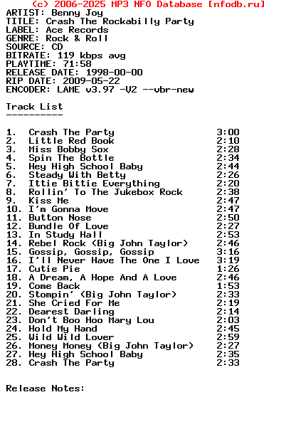 Benny_Joy-Crash_The_Rockabilly_Party-1998