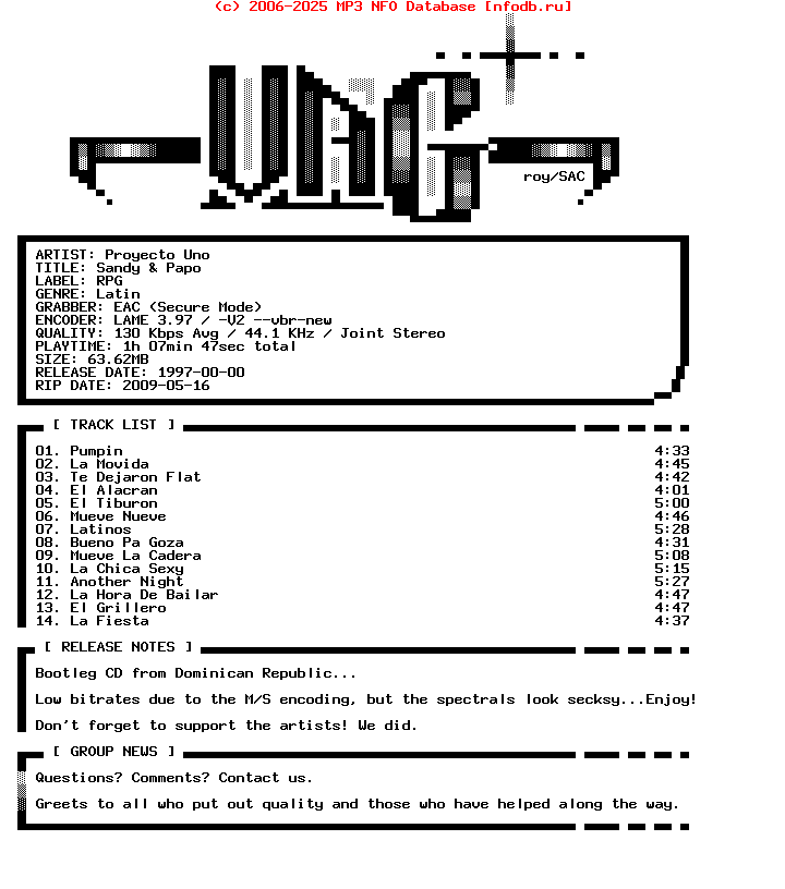 Proyecto_Uno-Sandy_And_Papo-(BOOTLEG)-SP-1997