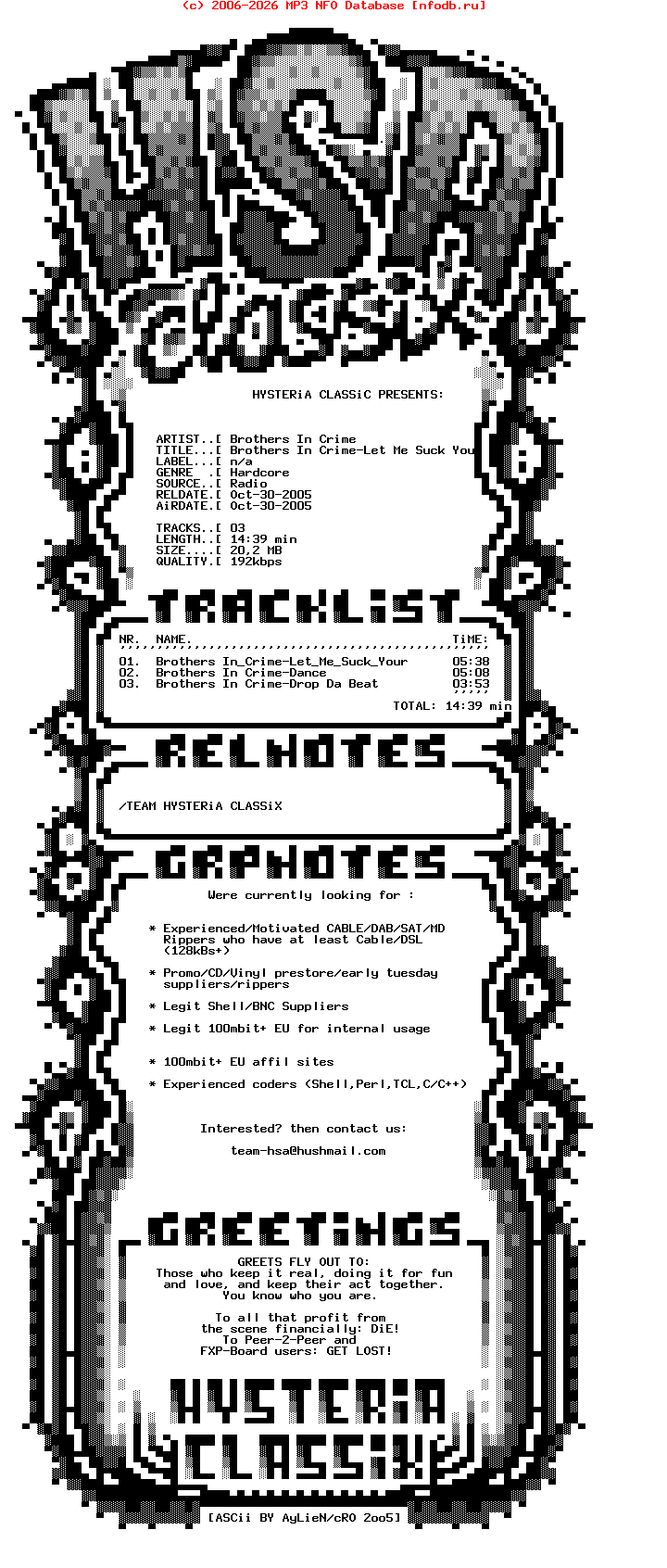 Brothers_In_Crime_-_Let_Me_Suck_Your_(DWARF_005)-Vinyl-1994-HSACLASSiX