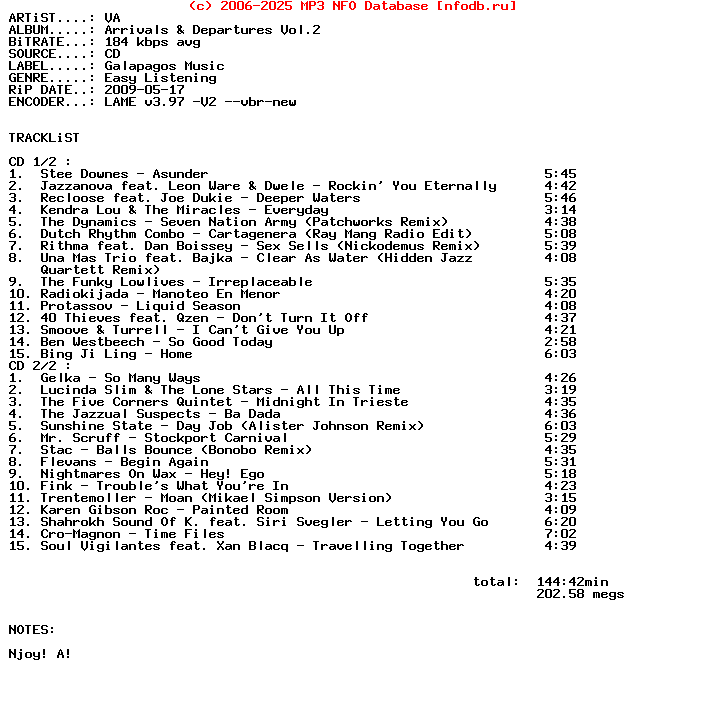 VA-Arrivals_And_Departures_Vol.2-2CD-2009