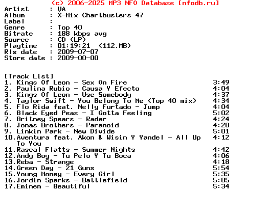 VA-X-Mix_Chartbusters_47-2009-Wre