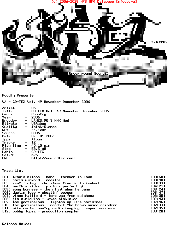 VA_-_Cd-Tex_Vol._49_November__December_2006-Promo_CD-2006-USZ