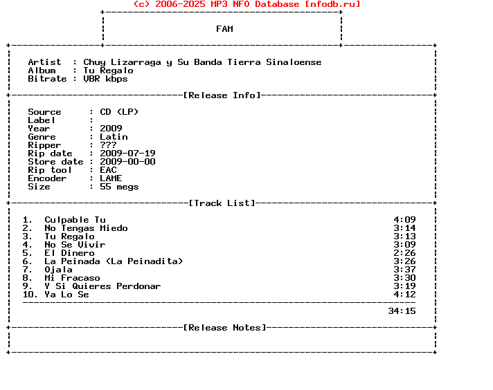 Chuy_Lizarraga_Y_Su_Banda_Tierra_Sinaloense-Tu_Regalo-2009