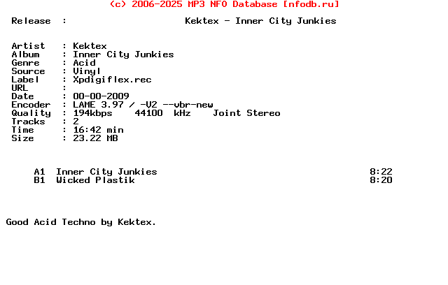 Kektex-Inner_City_Junkies-(RMHS08)-Vinyl-2009