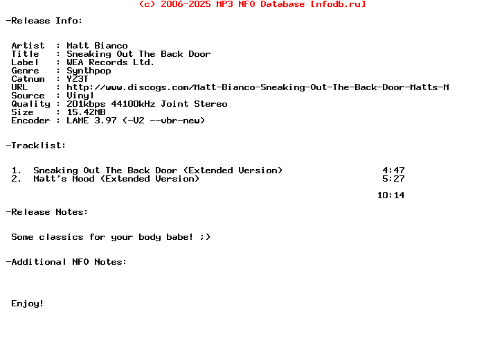 Matt_Bianco-Sneaking_Out_The_Back_Door-(YZ3T)-Vinyl-1984