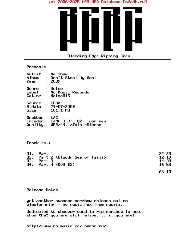 Merzbow-Dont_Steal_My_Goat-2009-BERC