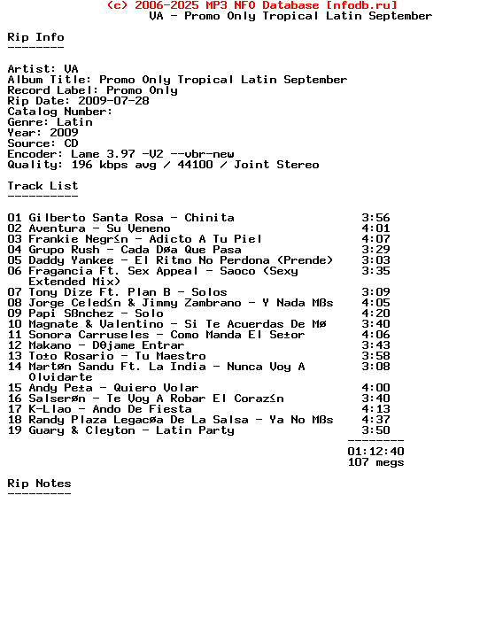 VA-Promo_Only_Tropical_Latin_September-SP-2009-XXL
