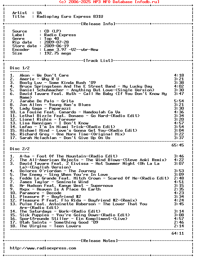 VA-Radioplay_Euro_Express_831U-2CD-2009-SC