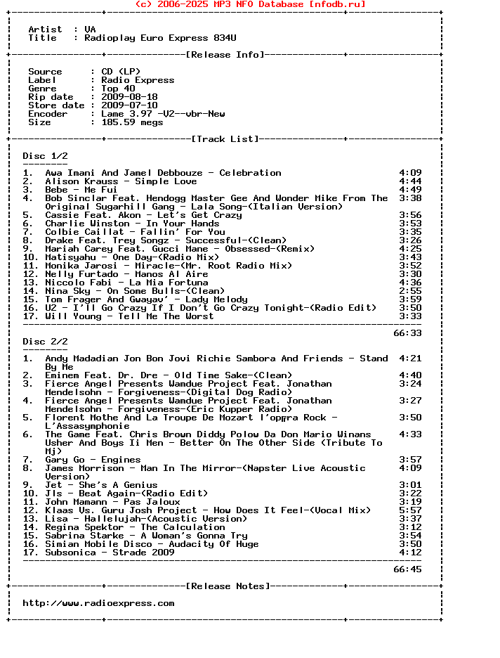 VA-Radioplay_Euro_Express_834U-2CD-2009
