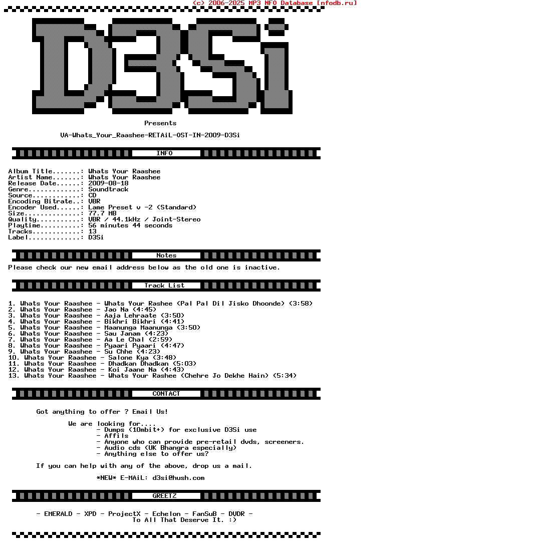 VA-Whats_Your_Raashee-Retail-In-2009-D3Si