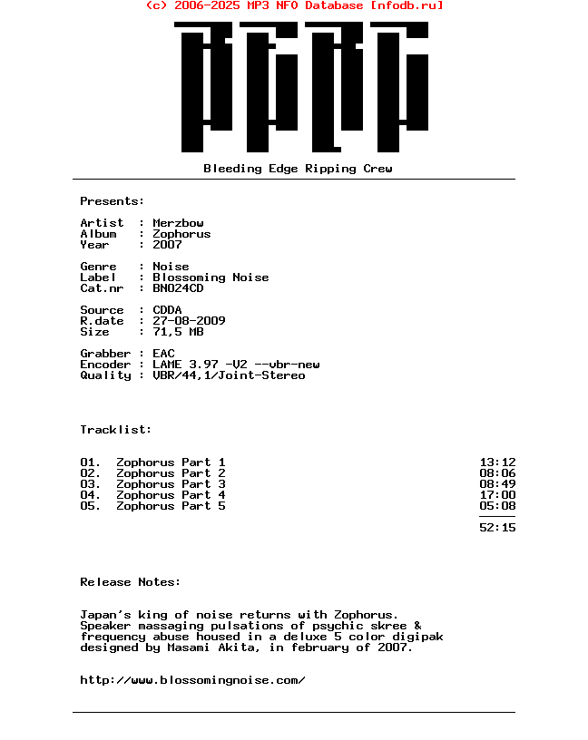 Merzbow-Zophorus-2007-BERC