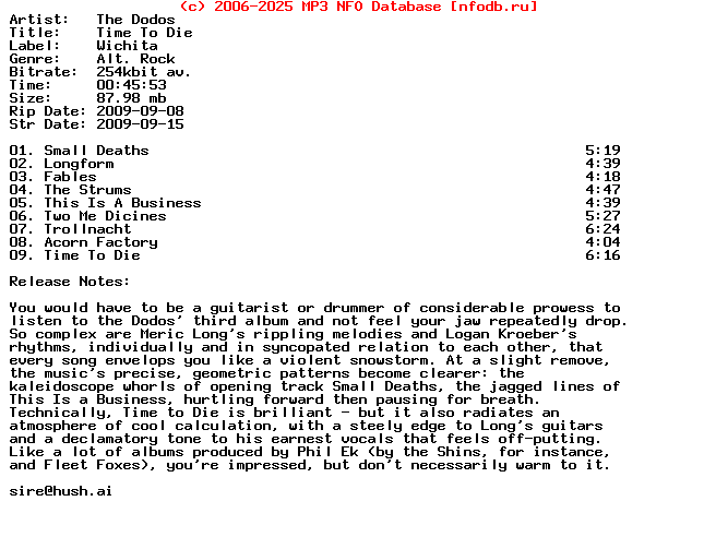 The_Dodos-Time_To_Die-2009