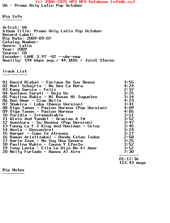 VA-Promo_Only_Latin_Pop_October-SP-2009