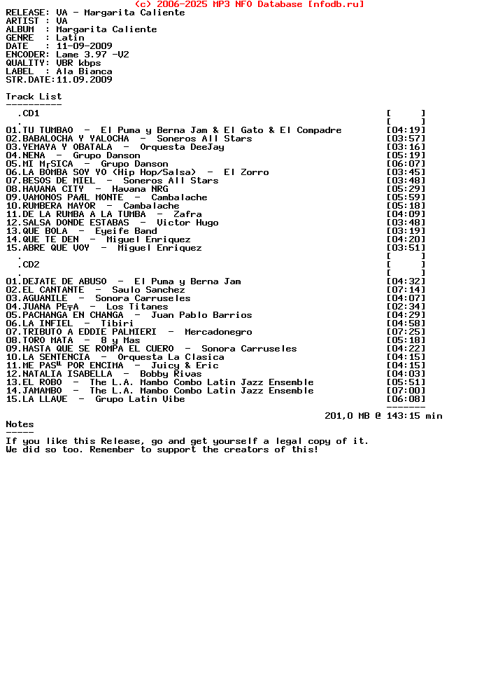 VA-Margarita_Caliente-2CD-SP-2009