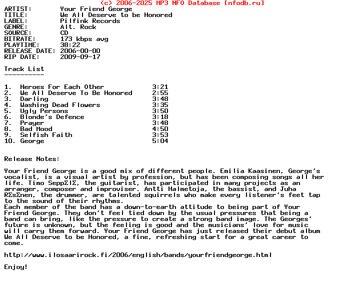 Your_Friend_George-We_All_Deserve_To_Be_Honored-2006