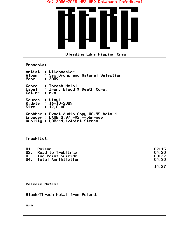 Witchmaster-Sex_Drugs_And_Natural_Selection-Vinyl-EP-2009-BERC