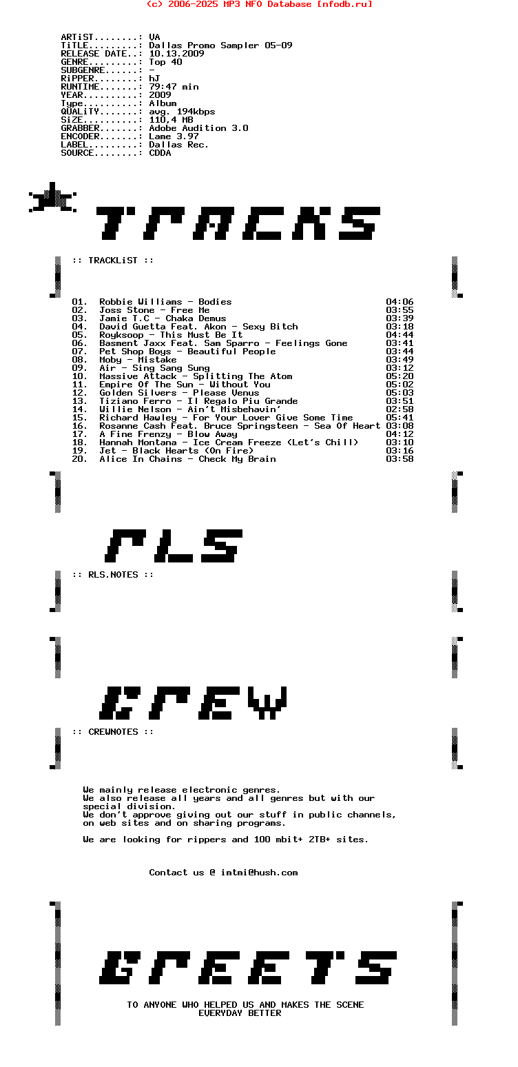 VA-Dallas_Promo_Sampler_05-09-Promo-2009