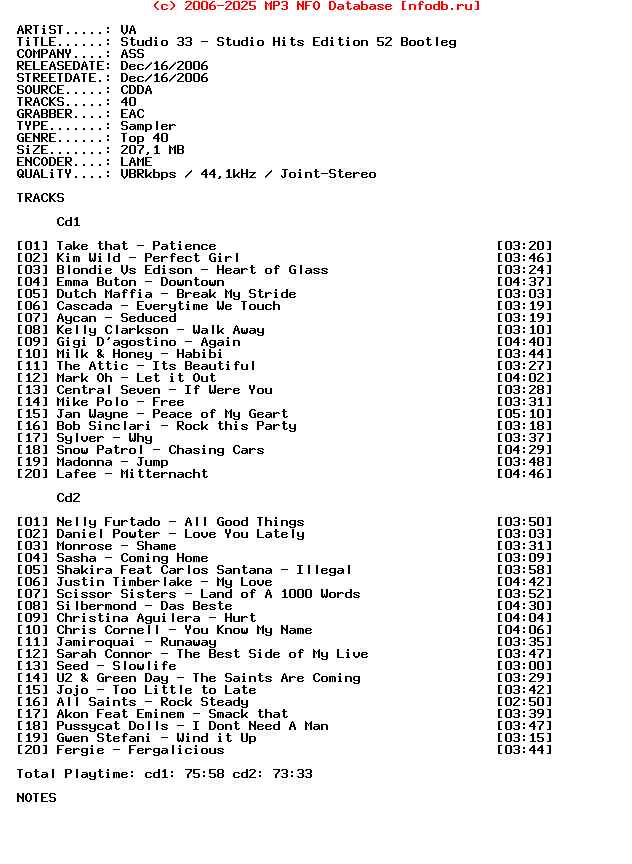 VA_-_Studio_33_-_Studio_Hits_Edition_52-2CD-Bootleg-2006