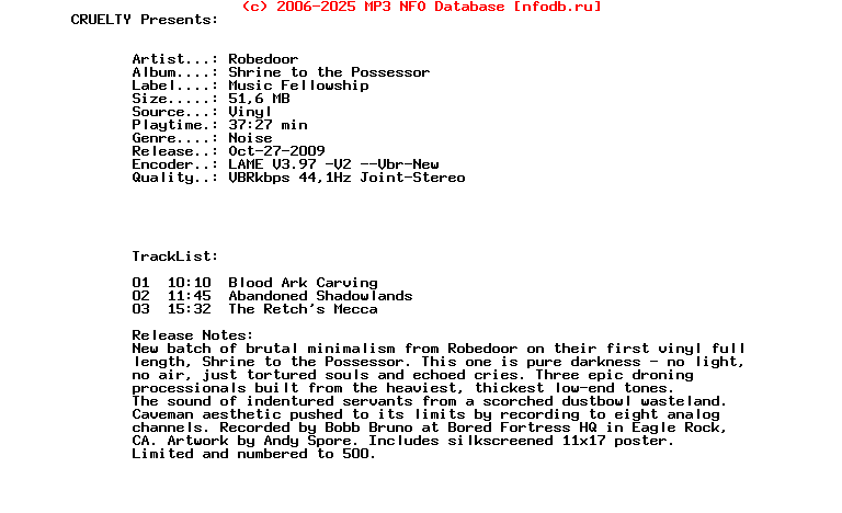 Robedoor_-_Shrine_To_The_Possessor-Vinyl-2008-CRUELTY