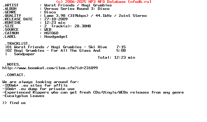 Worst_Friends_Vs_Mogi_Grumbles-Versus_Series_Round_3_Disco-(MGT060)-WEB-2009-KOUALA