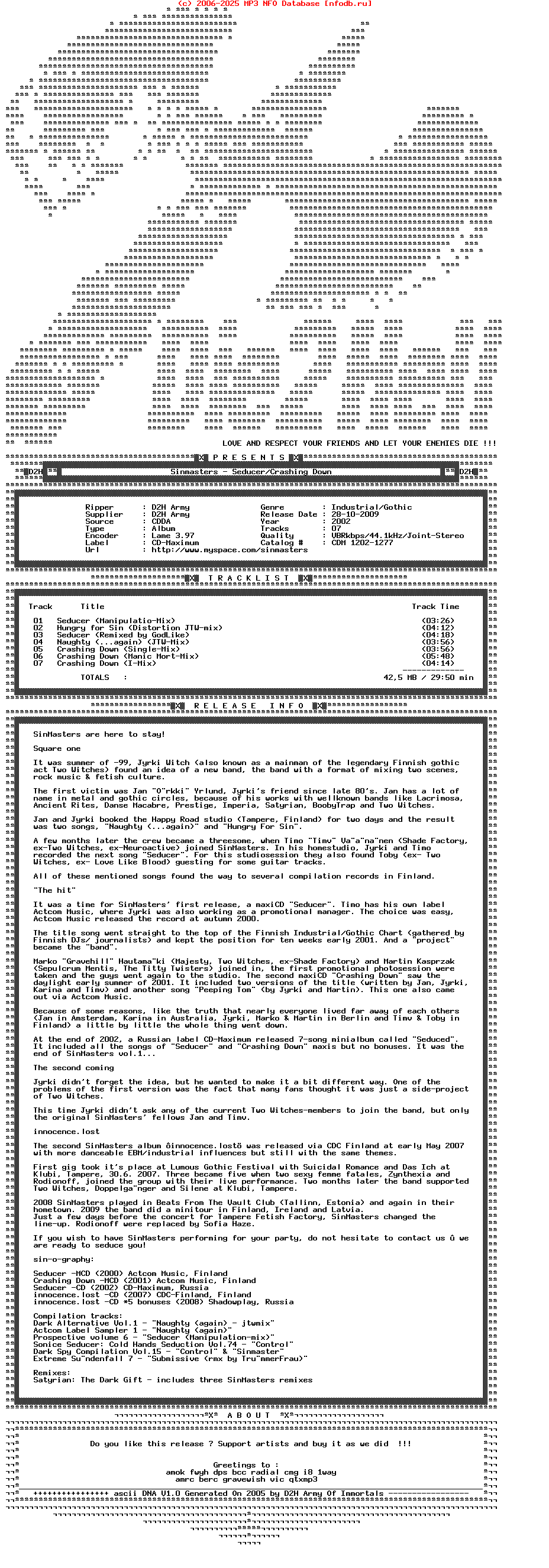 Sinmasters-Seducer-Crashing_Down-CDM-2002