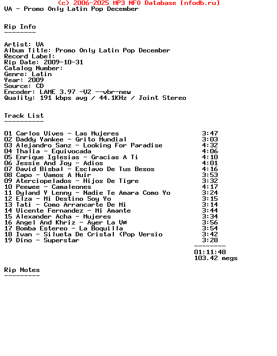 VA-Promo_Only_Latin_Pop_December-SP-2009