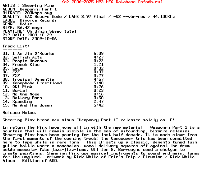 Shearing_Pinx-Weaponry_Part_1-Vinyl-2009