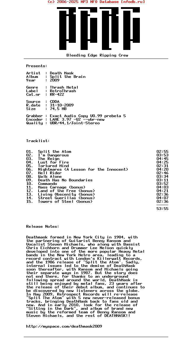 Death_Mask-Split_The_Brain-Reissue-2009-BERC