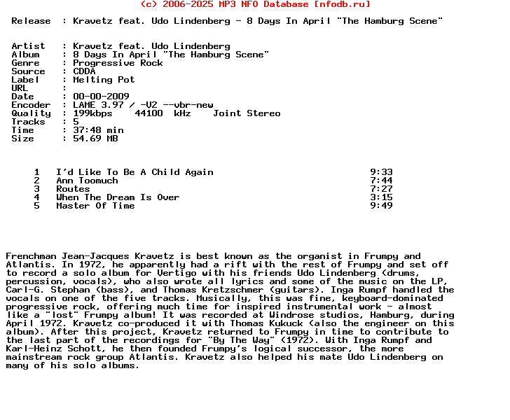Kravetz_Feat._Udo_Lindenberg-8_Days_In_April_The_Hamburg_Scene-Remastered_Cd-2009