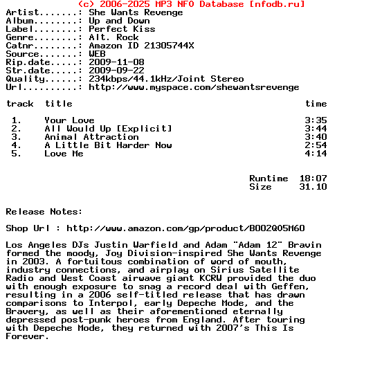 She_Wants_Revenge-Up_And_Down-2009