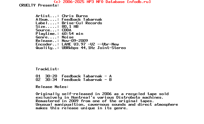 Chris_Burns_-_Feedback_Tabarnak-2009-CRUELTY