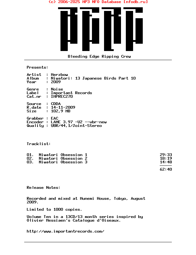 Merzbow-Niwatori_13_Japanese_Birds_Part_10-2009-BERC