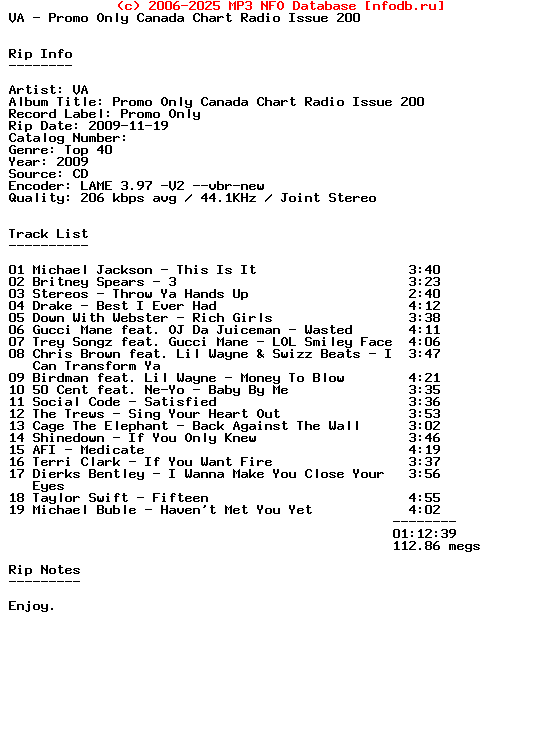 VA-Promo_Only_Canada_Chart_Radio_Issue_200-2009