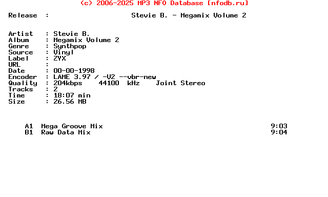 Stevie_B.-Megamix_Volume_2-(ZYX_8894-12)-Vinyl-1998
