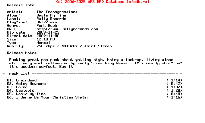 The_Transgressions-Waste_My_Time-(EP)-2009