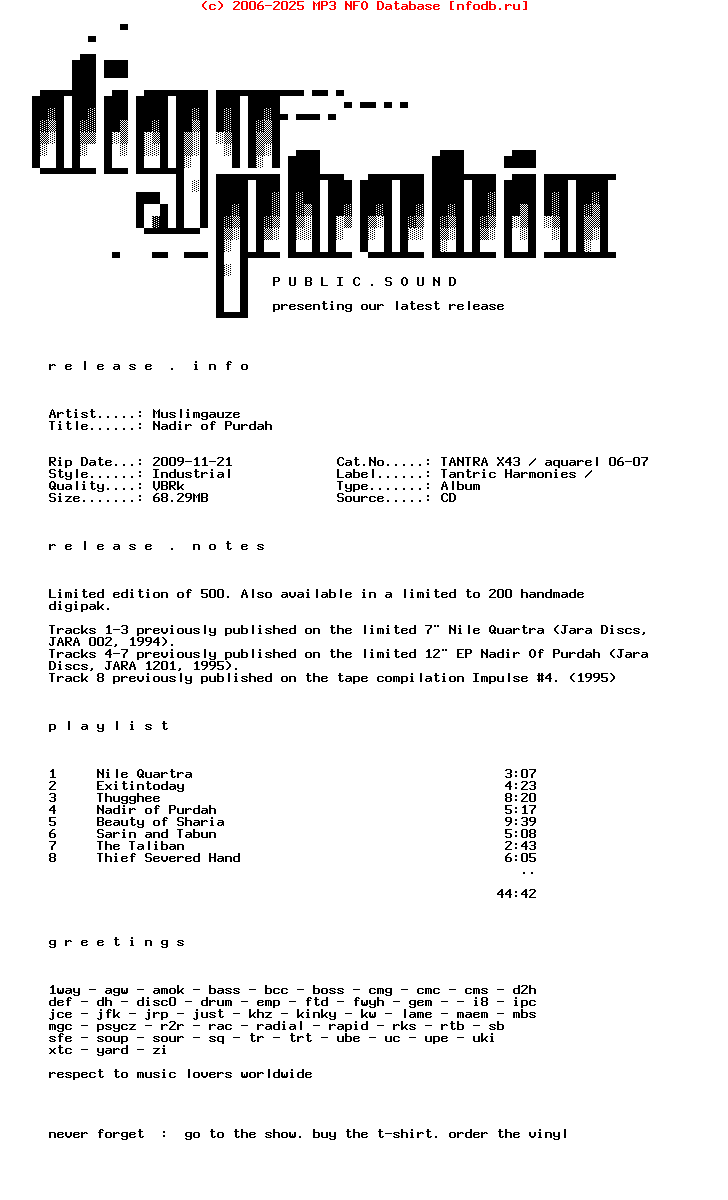 Muslimgauze-Nadir_Of_Purdah-2008-DPS