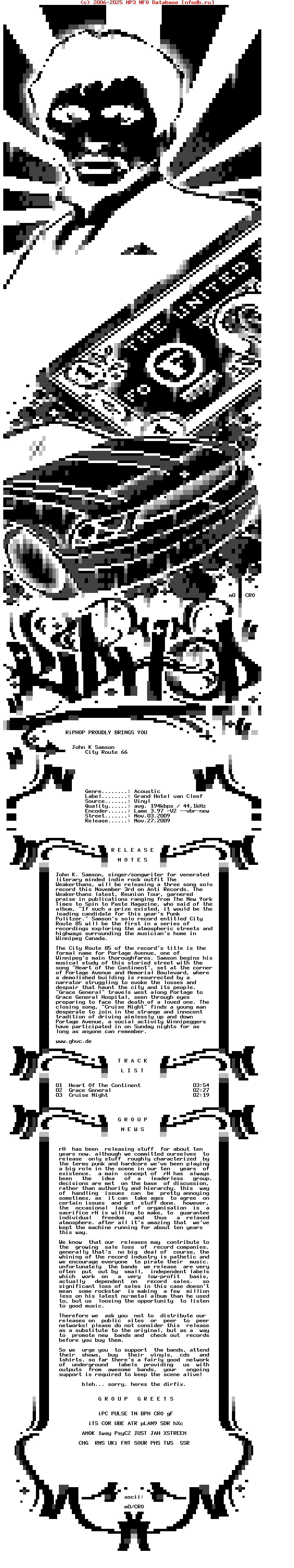 John_K_Samson-City_Route_85-7Inch_Vinyl-Dirfix-2009