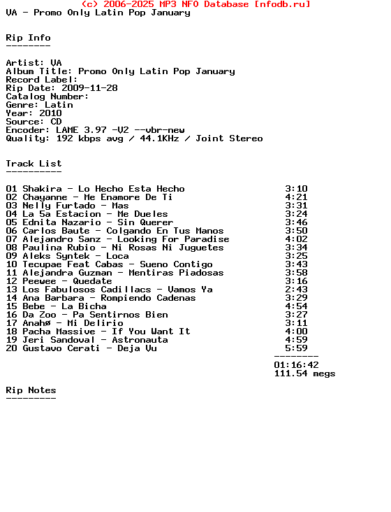 VA-Promo_Only_Latin_Pop_January-SP-2010