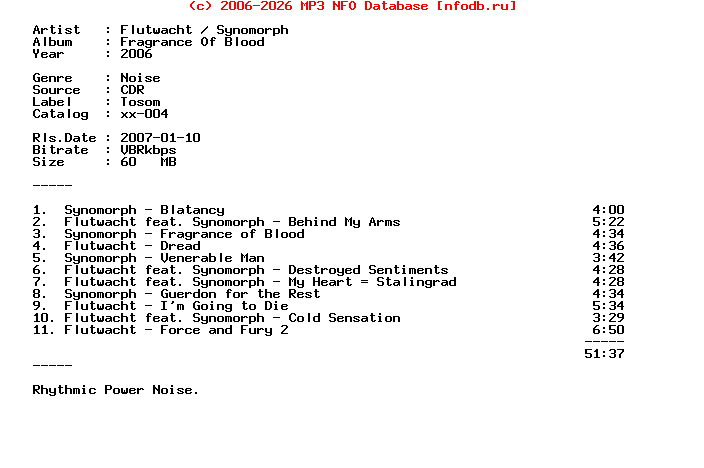 Flutwacht_-_Synomorph-Fragrance_Of_Blood-CDR-2006