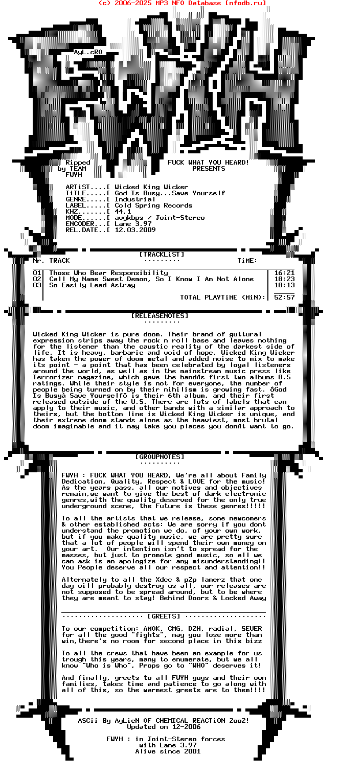 Wicked_King_Wicker-God_Is_Busy_Save_Yourself-2009