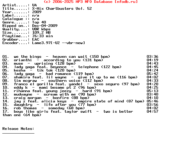 VA-X-Mix_Chartbusters_Vol._52-2009