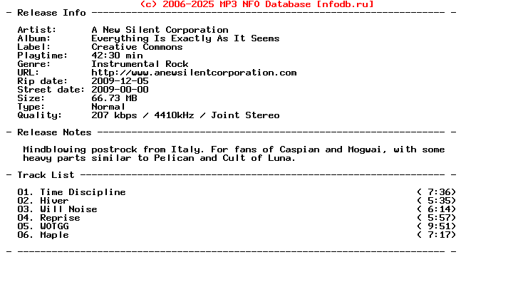 A_New_Silent_Corporation-Everything_Is_Exactly_As_It_Seems-2009