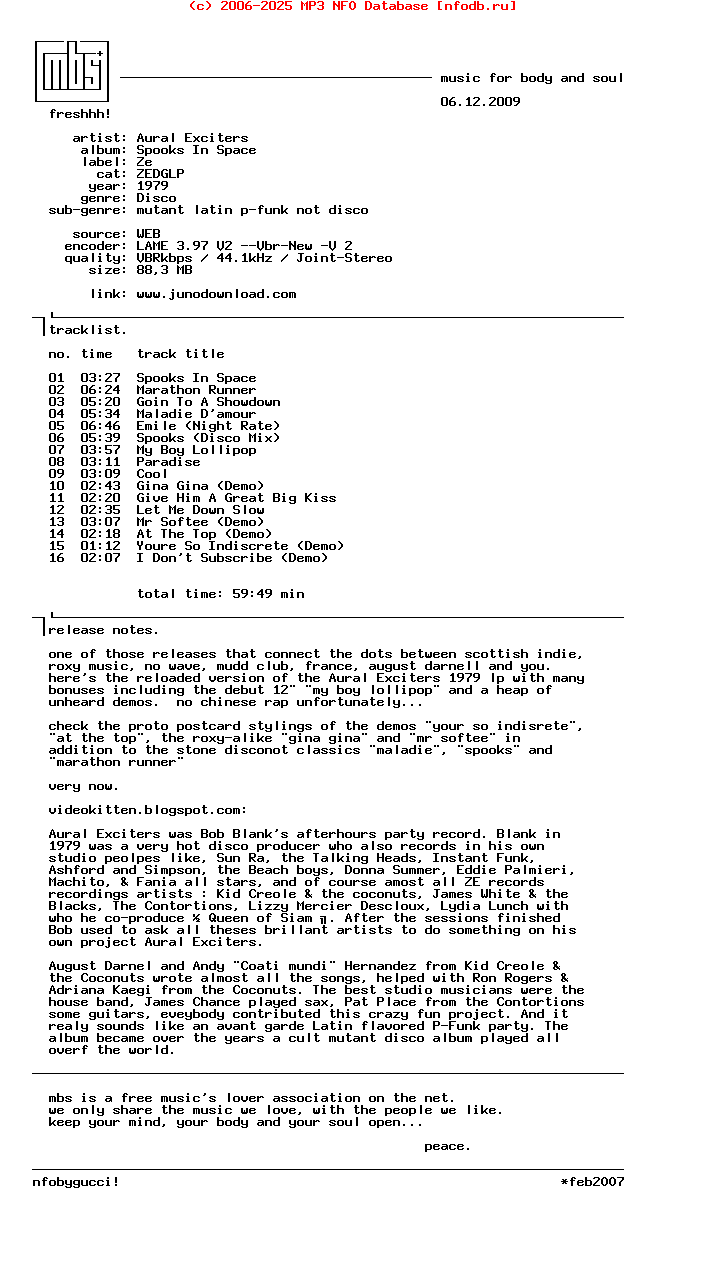 Aural_Exciters--Spooks_In_Space-(ZEDGLP_35)-WEB-1979-mbs