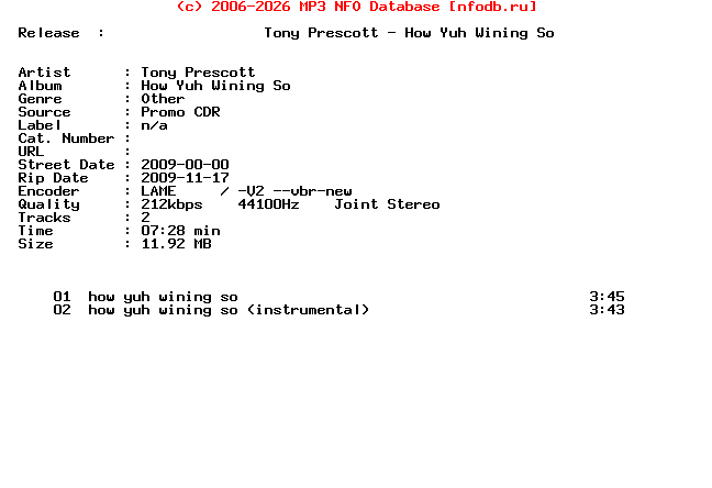 Tony_Prescott-How_Yuh_Wining_So-Promo_CDR-2009