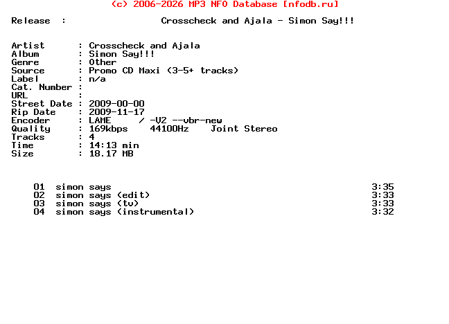 Crosscheck_And_Ajala-Simon_Say-Promo_CDM-2009