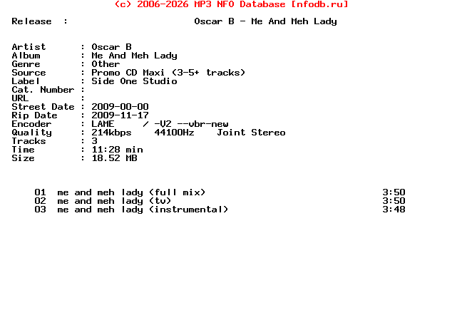Oscar_B-Me_And_Meh_Lady-Promo_CDM-2009