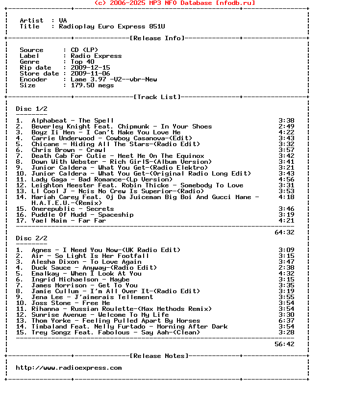 VA-Radioplay_Euro_Express_851U-2CD-2009